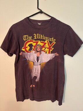 Vintage 1986 The Ultimate Sin Tour Ozzy Osbourne Graphic Tee- Size Medium